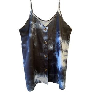 Tie Dye Button Tank Top sz XL